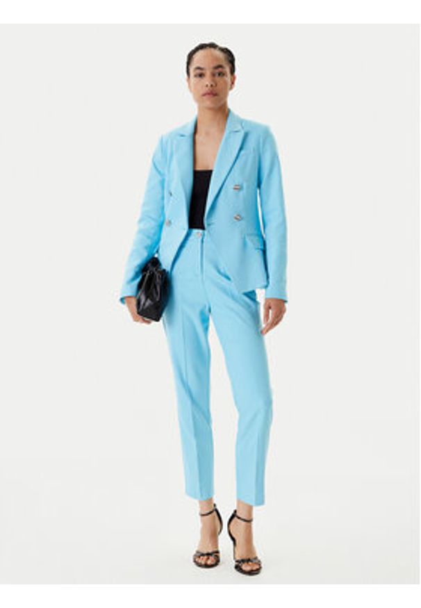 Morgan Chinosy 251-PKY.F Turkusowy Slim Fit. Kolor: turkusowy. Materiał: bawełna