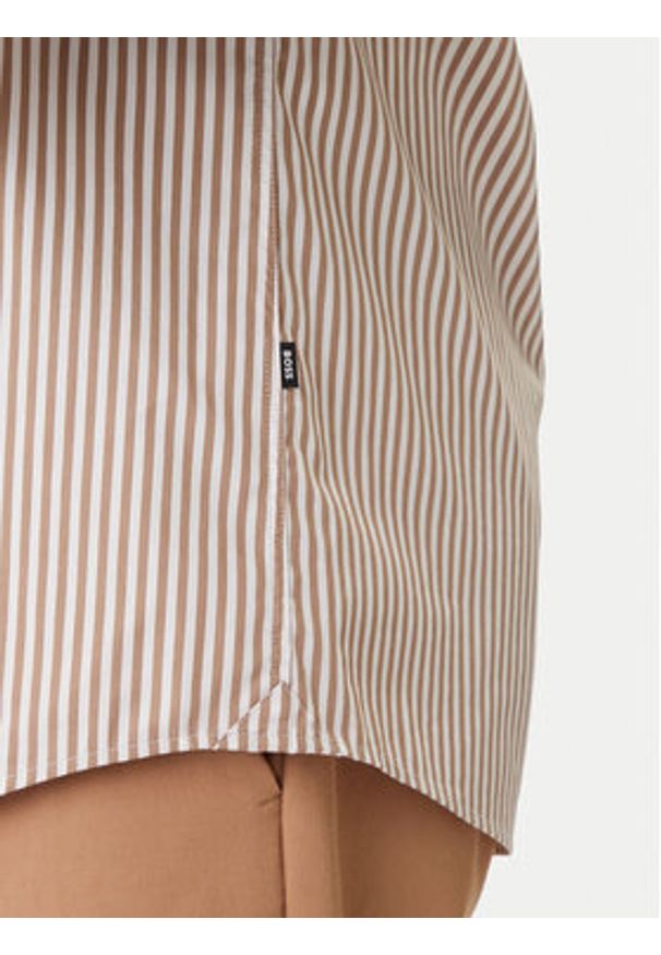 BOSS Koszula H-Roan 50556085 Beżowy Slim Fit. Kolor: beżowy. Materiał: bawełna