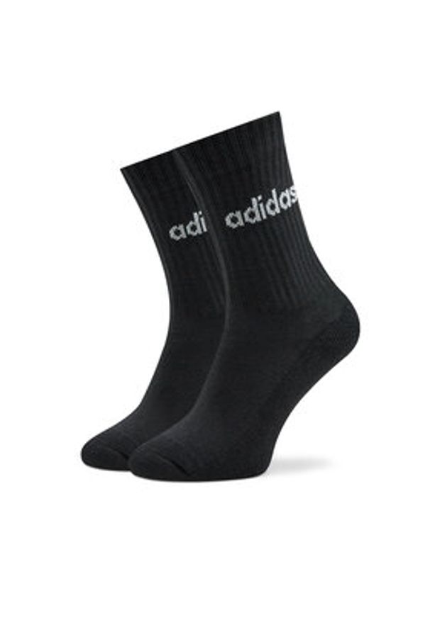 Adidas - adidas Skarpety wysokie unisex Linear Crew Cushioned Socks 3 Pairs IC1301 Czarny. Kolor: czarny. Materiał: bawełna