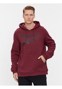 Reebok Bluza Identity Fleece Stacked Logo IM3955 Bordowy Regular Fit. Kolor: czerwony. Materiał: syntetyk