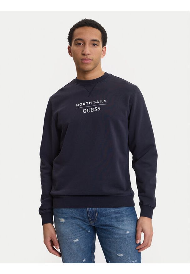 Guess Bluza M6GQ26 K3490 Granatowy Regular Fit. Kolor: niebieski. Materiał: bawełna