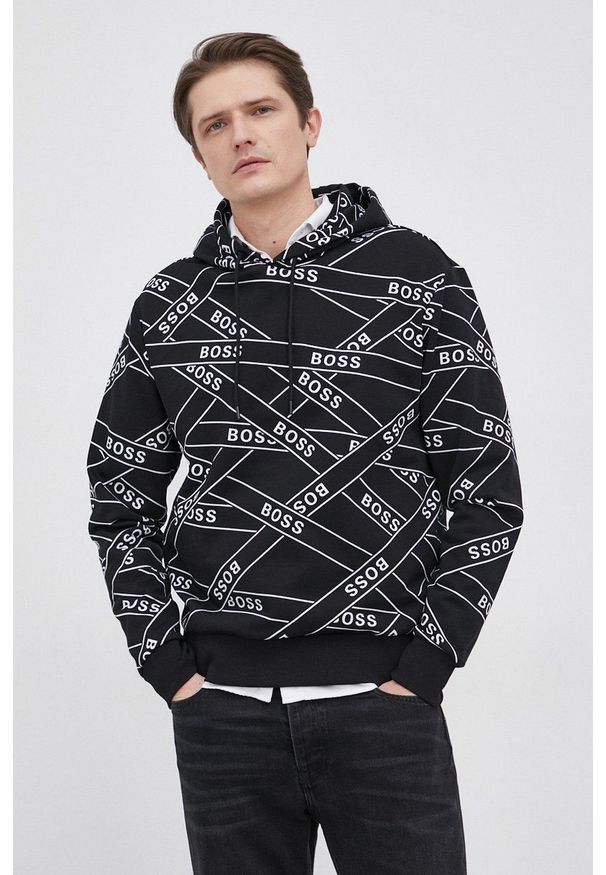 BOSS - Boss - Bluza bawełniana. Kolor: czarny. Materiał: bawełna
