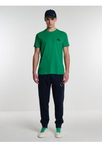 Big-Star - Koszulka męska bawełniana zielona Forener 301. Kolor: zielony. Materiał: bawełna. Wzór: aplikacja. Styl: klasyczny, elegancki