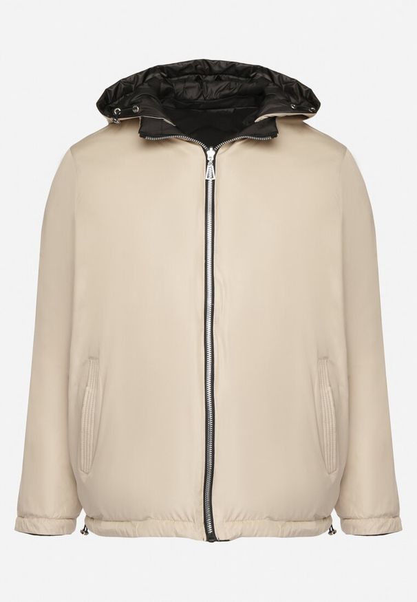 Born2be - Czarna Kurtka Dwustronna z Odpinanym Kapturem Frolbia. Okazja: na co dzień. Kolor: czarny. Materiał: jeans. Wzór: gładki. Styl: casual, elegancki, klasyczny