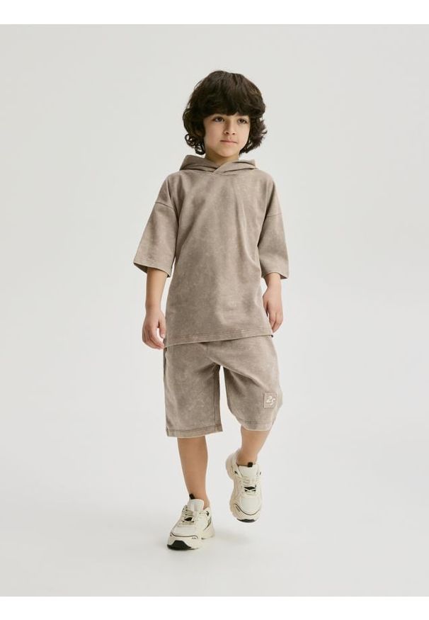 Reserved - Bawełniany komplet - beżowy. Kolor: beżowy. Materiał: bawełna