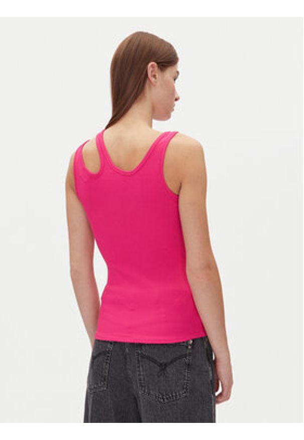 Hugo - HUGO Top Datruss 50537044 Różowy Slim Fit. Kolor: różowy. Materiał: syntetyk