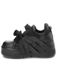 CheBello - Czarne Sneakersy Chebello Stylowe Obuwie Damskie Na Platformie. Kolor: czarny. Obcas: na platformie. Styl: elegancki #3