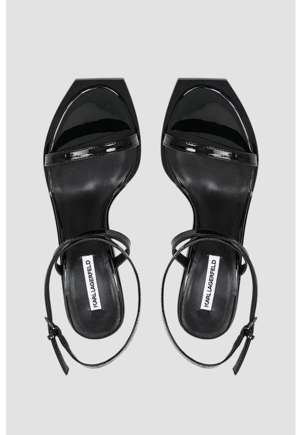 Karl Lagerfeld - KARL LAGERFELD Czarne damskie sandały KARL NFT HEEL, Rozmiar 38. Kolor: czarny. Obcas: na obcasie. Wysokość obcasa: średni