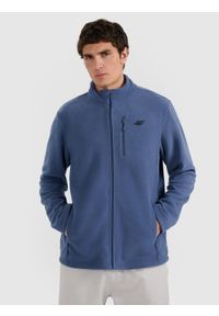 4f - 4F Polar regular ze stójką męski - granatowy L. Typ kołnierza: kołnierzyk stójkowy. Kolor: niebieski. Materiał: polar #1