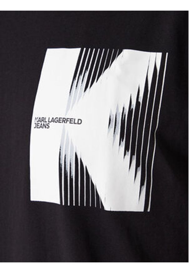 Karl Lagerfeld Jeans T-Shirt B1M17066 Czarny Regular Fit. Kolor: czarny. Materiał: bawełna