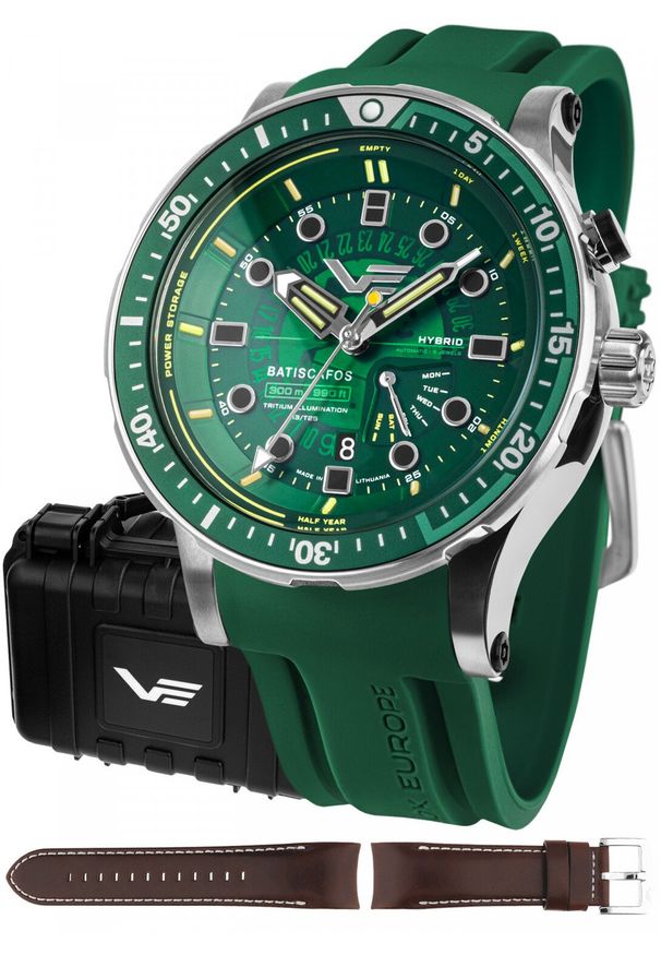 Zegarek Vostok Europe Zegarek męski Vostok Europe PX84-511A770S zielony. Kolor: zielony