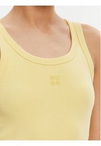 Hugo - HUGO Top Datamia 50514489 Żółty Slim Fit. Kolor: żółty. Materiał: bawełna