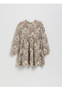 Reserved - Wzorzysta sukienka z wiskozy - wielobarwny. Materiał: wiskoza #1