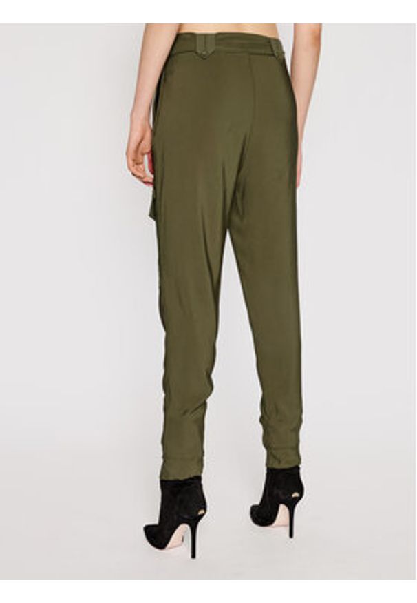 TwinSet - TWINSET Spodnie materiałowe 211TT2161 Zielony Regular Fit. Kolor: zielony. Materiał: materiał, wiskoza