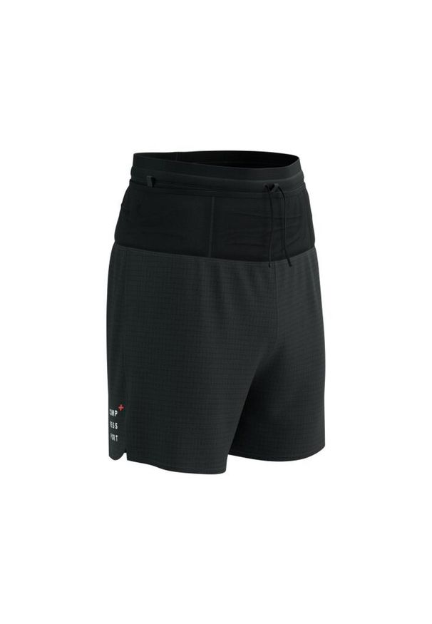 Spodenki do biegania męskie Compressport Trail Racing Overshort. Kolor: czarny. Długość: krótkie. Sezon: lato