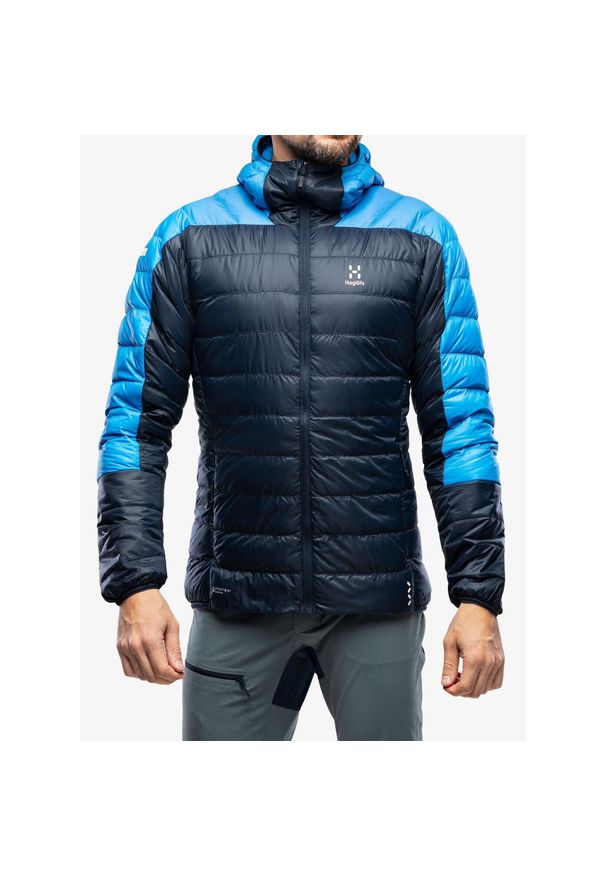 Haglöfs - Kurtka puchowa męska Haglofs L.I.M Down Hood. Kolor: niebieski. Materiał: puch. Sport: turystyka piesza