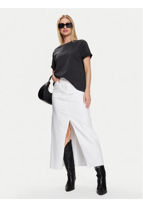 GAP - Gap Spódnica jeansowa 870045-00 Biały Regular Fit. Kolor: biały. Materiał: bawełna