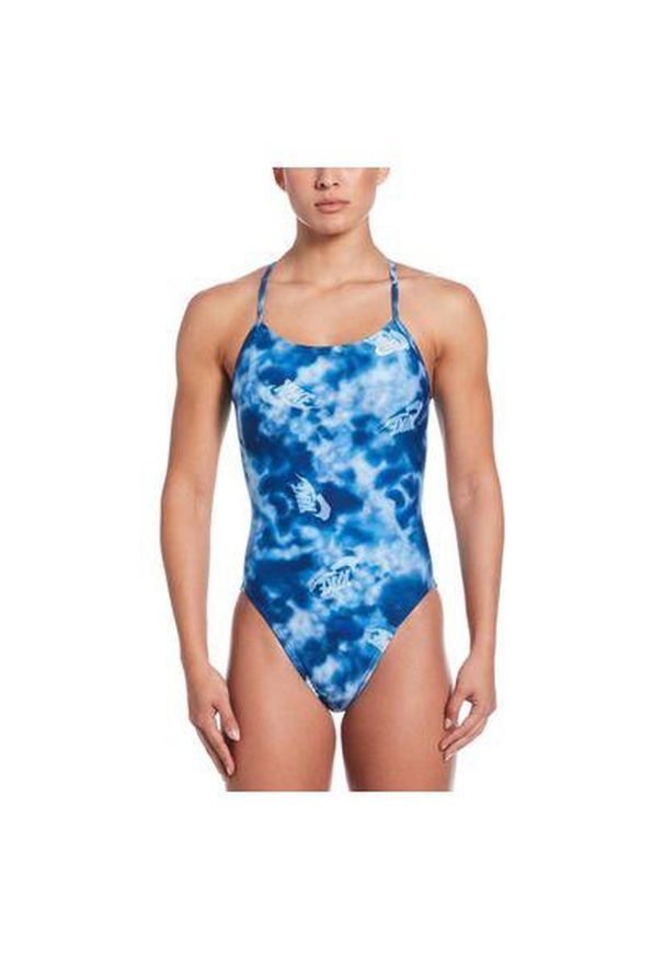 Nike Swim - Strój pływacki jednoczęściowy damski Nike Hydrastrong Cutout. Kolor: niebieski