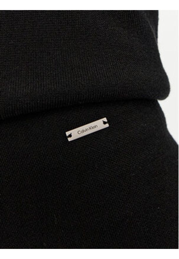 Calvin Klein Spodnie dzianinowe K20K207680 Czarny Straight Fit. Kolor: czarny. Materiał: wełna