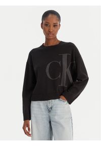 Calvin Klein Jeans Sweter Smooth LV047E304G Czarny Regular Fit. Kolor: czarny. Materiał: bawełna #1