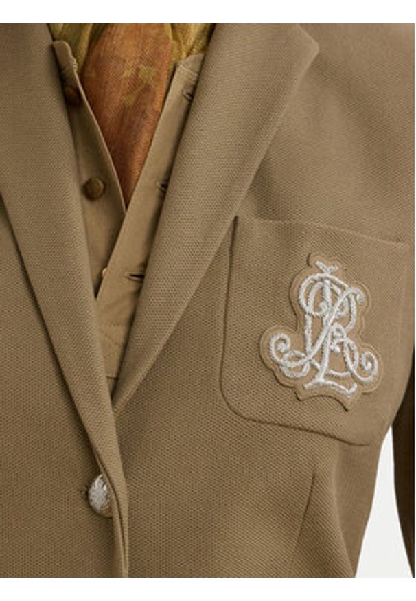 Lauren Ralph Lauren - LAUREN RALPH LAUREN Marynarka 200797305021 Beżowy Regular Fit. Kolor: beżowy. Materiał: bawełna