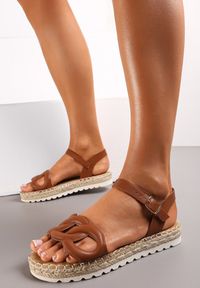 Renee - Brązowe Sandały na Podeszwie z Plecionki Minnita. Kolor: brązowy. Styl: wakacyjny #1