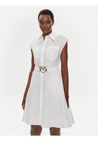 Pinko Sukienka koszulowa Anaceta 103111 A1P4 Biały Regular Fit. Kolor: biały. Materiał: bawełna. Typ sukienki: koszulowe