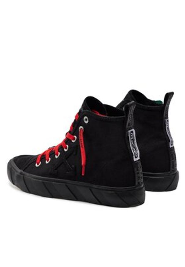 OFF-WHITE - Off-White Trampki Mid Top Vulcanized Canvas IA119S22LEA0011010 Czarny. Kolor: czarny. Materiał: materiał