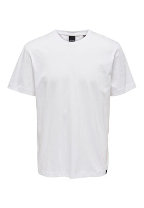 Only & Sons T-Shirt 22025208 Biały Regular Fit. Kolor: biały. Materiał: bawełna