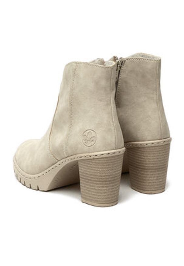 Rieker Botki Y2553-60 Beżowy. Kolor: beżowy. Materiał: syntetyk, materiał