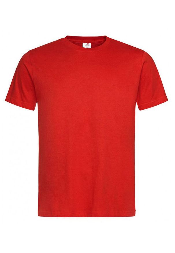 Czerwony t-shirt Stedman krótki, z krótkim rękawem