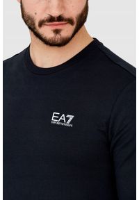 EA7 Emporio Armani - EA7 Granatowa bluza męska z białym logo. Kolor: niebieski #5