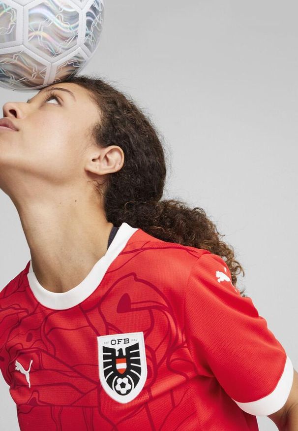 Puma - Damska, domowa koszulka reprezentacji Austrii w piłce nożnej 2024 PUMA. Kolor: czerwony. Sport: piłka nożna
