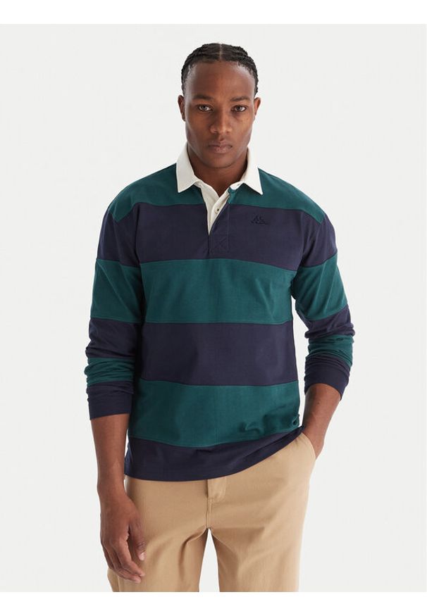 Robe di Kappa Polo New Casper 64112GW Granatowy Slim Fit. Typ kołnierza: polo. Kolor: niebieski. Materiał: bawełna