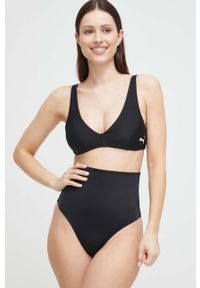 Puma biustonosz kąpielowy kolor czarny lekko usztywniona miseczka. Kolor: czarny. Materiał: skóra, materiał #4