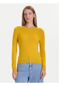 United Colors of Benetton - United Colors Of Benetton Sweter 1002D1K01 Żółty Regular Fit. Kolor: żółty. Materiał: wełna