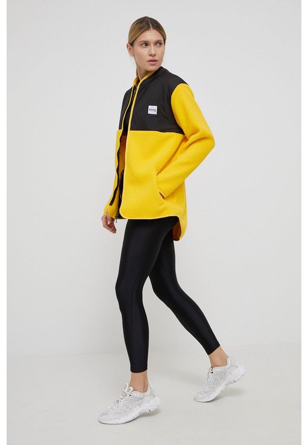 Eivy Bluza damska kolor żółty gładka. Kolor: żółty. Materiał: poliester. Długość: długie. Wzór: gładki