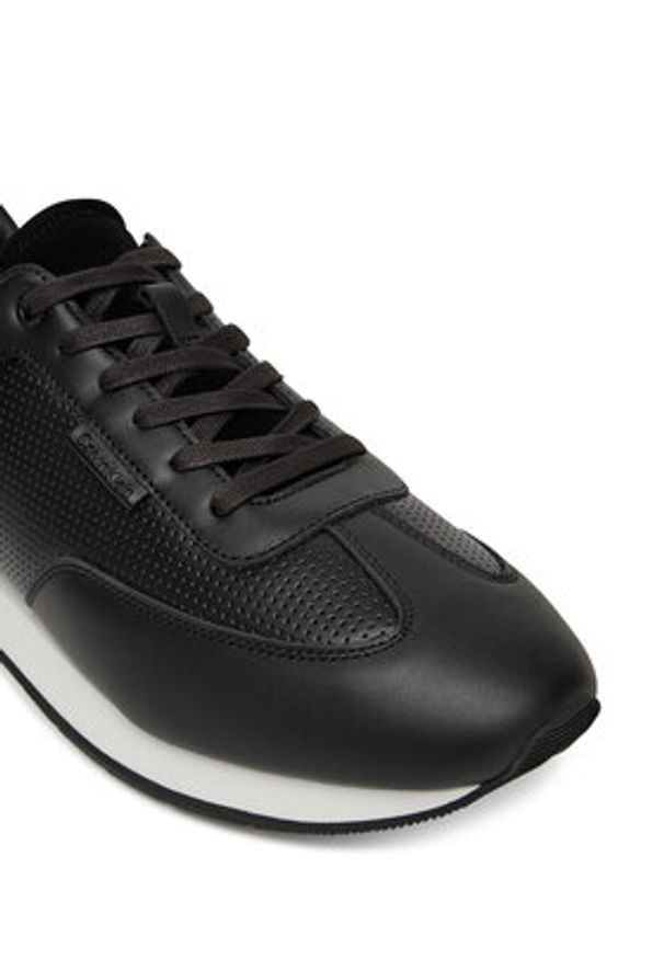 Calvin Klein Sneakersy Low Prof Runn Laceup Perf Lth HM0HM01871 Czarny. Kolor: czarny. Materiał: skóra