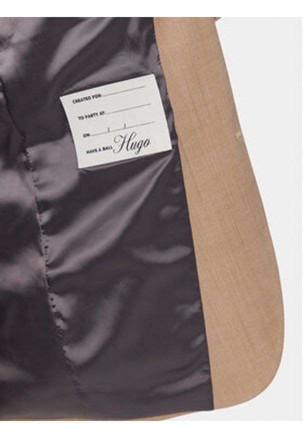 Hugo Garnitur Hesten 50509390 Beżowy Extra Slim Fit. Kolor: beżowy. Materiał: syntetyk