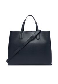 TOMMY HILFIGER - Tommy Hilfiger Torebka Th Icon Satchel AW0AW18723 Granatowy. Kolor: niebieski. Materiał: skórzane #6