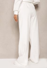 Renee - Białe Szerokie Spodnie Dresowe z Elastycznej Bawełny Niarti. Kolor: biały. Materiał: bawełna, dresówka #5