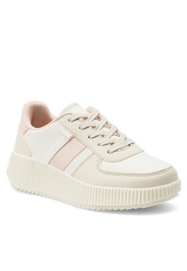 DeeZee Sneakersy Abha WAG1217111A Beżowy. Kolor: beżowy. Materiał: skóra