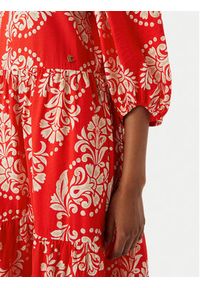 LOLA CASADEMUNT Sukienka letnia LS2616138 Czerwony jasny Regular Fit. Kolor: czerwony. Materiał: wiskoza. Sezon: lato #2