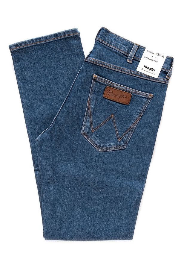 Wrangler - WRANGLER GREENSBORO MĘSKIE SPODNIE JEANSOWE DARKSTONE W15Q23090 112126828