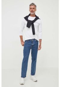TOMMY HILFIGER - Tommy Hilfiger longsleeve bawełniany kolor biały z nadrukiem. Kolor: biały. Materiał: bawełna. Długość rękawa: długi rękaw. Długość: długie. Wzór: nadruk. Styl: klasyczny #3