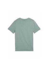Puma - Młodzieżowa koszulka ESS z logo No. 1 PUMA Green Moon. Kolor: zielony. Materiał: guma. Wzór: nadruk