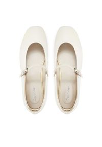 Calvin Klein Baleriny Ballerina New Buckle - Lth HW0HW02483 Beżowy. Kolor: beżowy. Materiał: skóra
