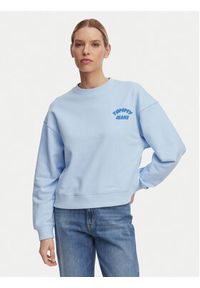 Tommy Jeans Bluza Bubble Logo DW0DW22366 Niebieski jasny Boxy Fit. Kolor: niebieski. Materiał: bawełna #4