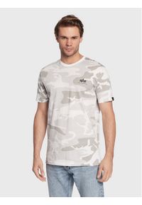 Alpha Industries T-Shirt Backprint T Camo 128507C Biały Regular Fit. Kolor: biały. Materiał: bawełna #1