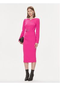 Nissa Sukienka koktajlowa RZ14405 Różowy Slim Fit. Kolor: różowy. Materiał: syntetyk. Styl: wizytowy #4